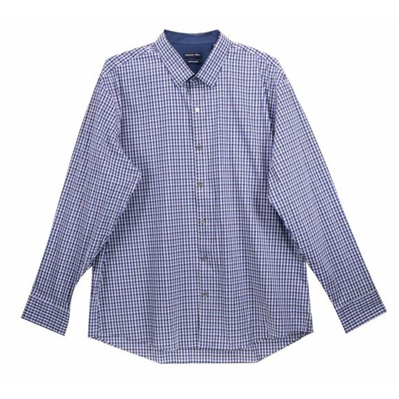 Zachary Prell NWT Blue Plaid check  Vestal Button-Up Dress Shirt Large Orig.$168 - Picture 1 of 5